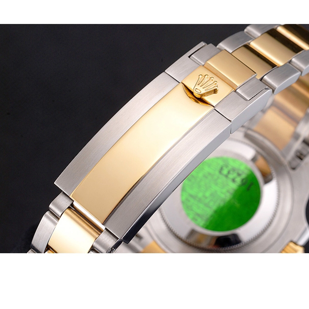 Rolex copies cheap Bezel Submariner Two Blue And Gold Tone Dial Steel Bracelet Rolex Swiss 0805
